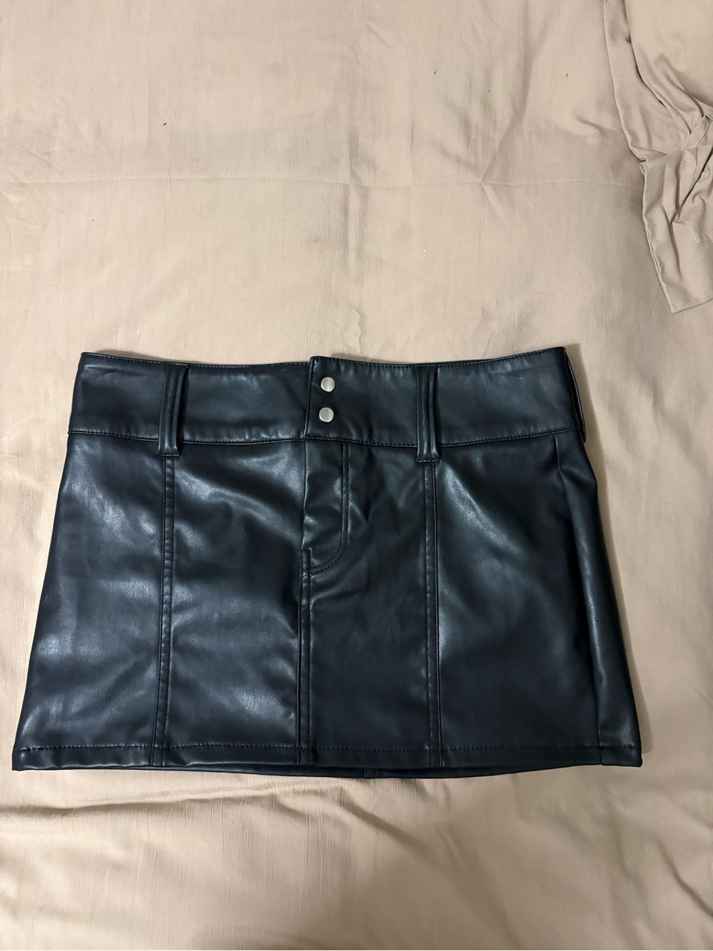 Faux Leather Black Mini Skirt